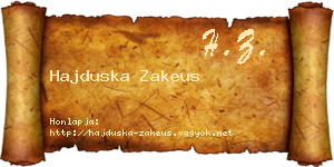 Hajduska Zakeus névjegykártya